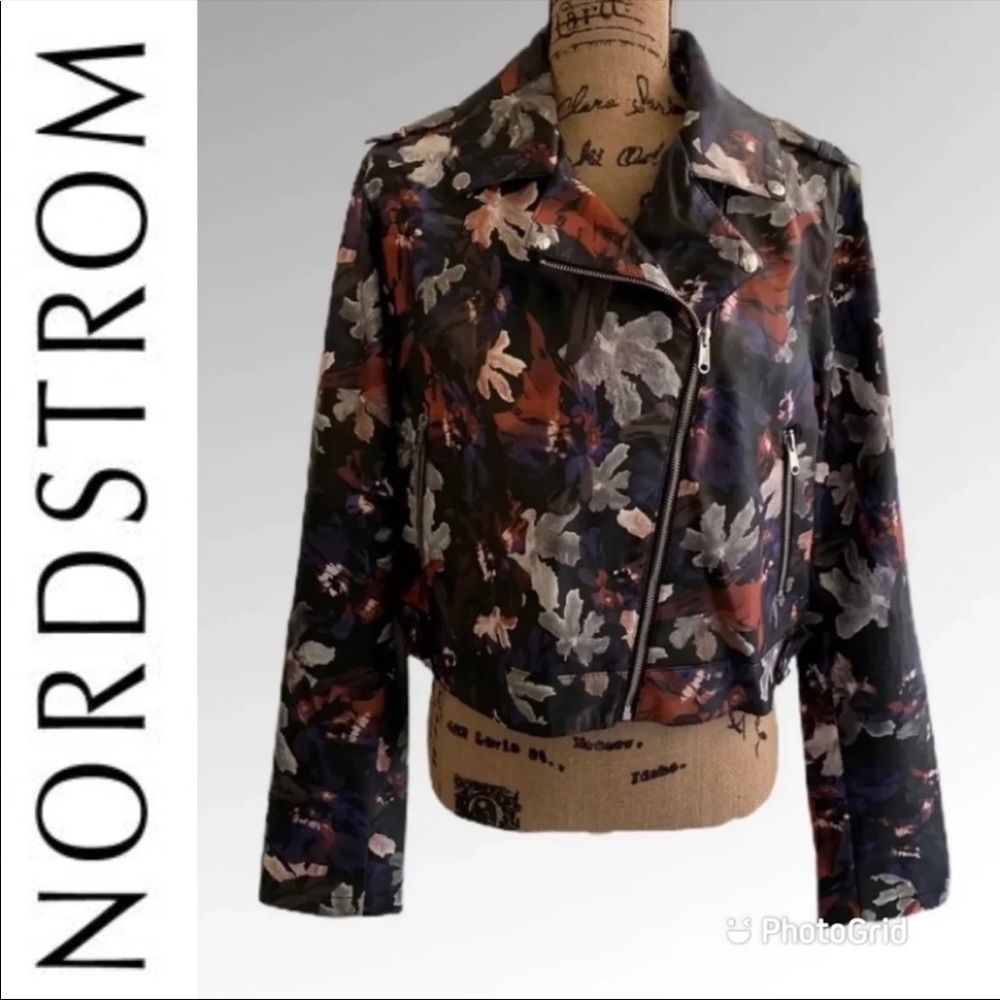 Nordstrom SAM EDELMAN Floral Moto Jacket